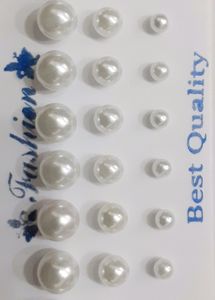 New Designer 3 Dozen Multi colour and White Round Pearl Earringd 36 Set Earring  Stud For Girls  Women Fashion School Children Kids College Girls ladies fashion stud earrings
