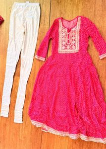 Pink Embroidered anarkali