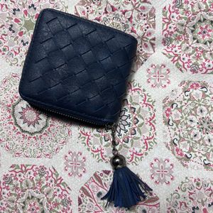 Navy Blue Classy Wallet With Multiple Pockets For Cards And Separate For Coins