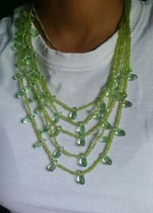 Green Beaded Layered Necklace