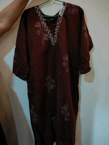 Elegant Brown Kurta Pant Set Size-2XL