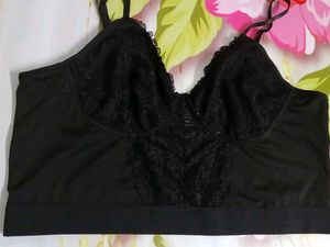 (1097)Black Lace Trim Tank Top - 1XL