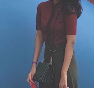 Burgundy Ribbed Crop Top