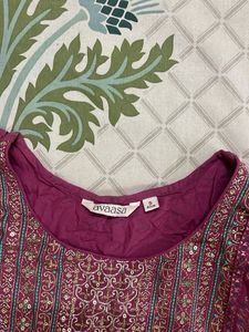 Elegant Purple Embroidered Anarkali Kurta