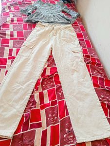 top and High Waist cargo jeans