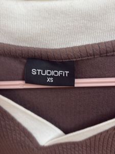 Brown Collared Knit Top