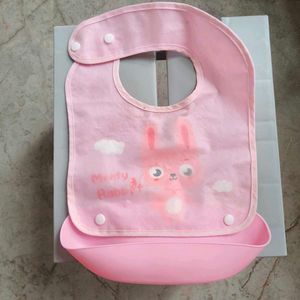 infants printed waterproof bib with crumb tray