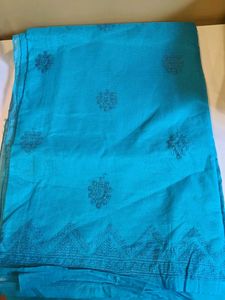 Teal Floral Motif Fabric