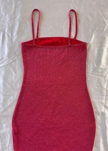 Red Bodycon Glitter Party Dress