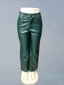 Green Faux Leather Pants Free Size for 30 32 34