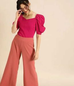 Puff sleeve Pink Top
