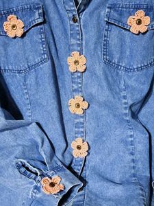 cchrochet flower 🌼 shirt button for women
