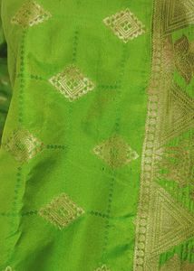 Green &amp; Gold Banarasi Silk Saree