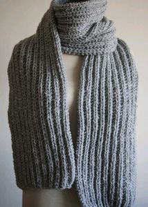 Gray Knit Scarf
