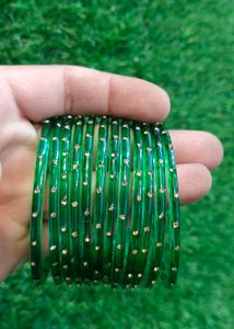 Green Glass Bangles 1 Set