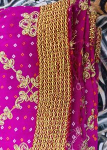 Elegant Pink &amp; Gold dupatta