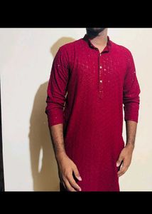 Maroon Embroidered Kurta New Wdt Tag
