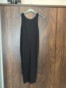 Sleeveless Black Linen Maxi Dress
