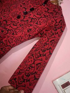 Elegant Red Floral Dress