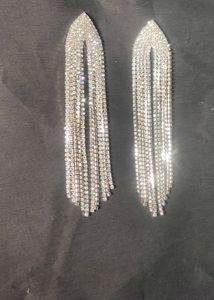 Sparkling Rhinestone Tassel Earrings
