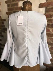 Imported Sweeve Striped Flared Sleeve Top