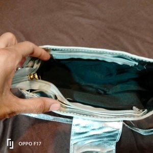 silver stylish shoulder bag