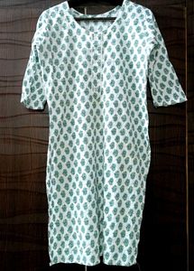 Green Print Cotton Kurti