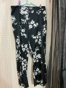 Satin Black Flared Pants