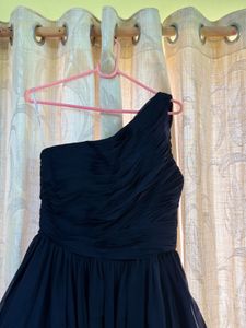 Elegant Navy One-Shoulder Dress