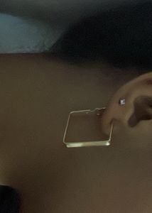 Gold Square Hoop Earrings
