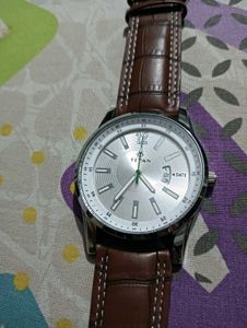 Titan Watch with Leather Strap