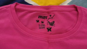 Girls Pink T-shirt With Sequence Design