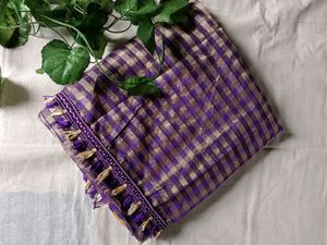 Purple &amp; Beige Saree Delivery Discount Available