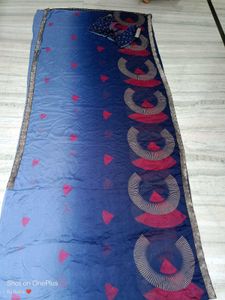 Elegant Navy Blue Saree with Accents