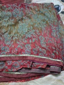 Beautiful Georgette With Net Embroidery Saree