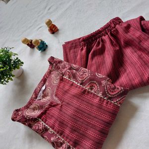 Maroon Kurta Set