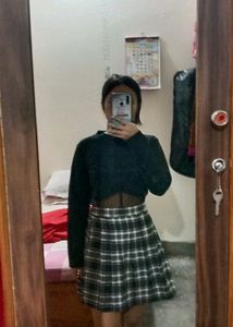 High Waist Pleated Skirt