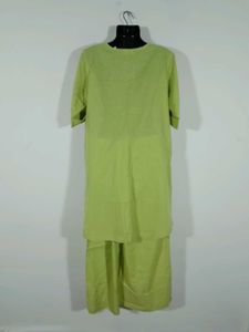 Fluorescent Green Kurta Set For Women's