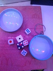 Cute Mini Diary And Keychain With Dices
