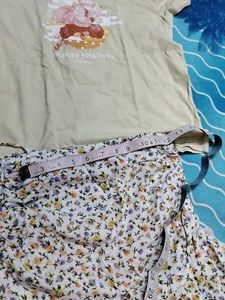 Combo Of Pure Cotton Top N Skirt
