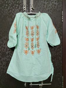 Embroidered Mint Green Tunic