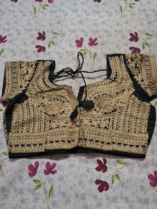 Black & Gold Embroidered Blouse