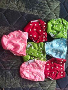 Reusable Cloth Diapers - Set of 7