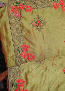 Lemon Yellow Green Saree