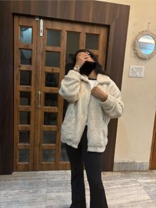 Cream Teddy Bear Fleece Jacket