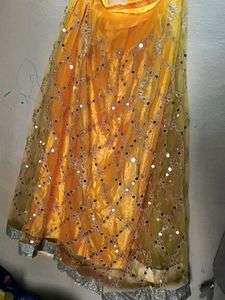 💗💛rani pink and yellow Embroidered lehnga choli