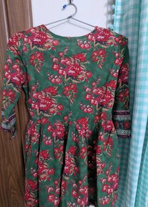 Floral Print Green Tunic Top