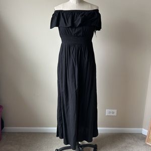 Old Navy Imported New Black Off--Shoulder Maxi