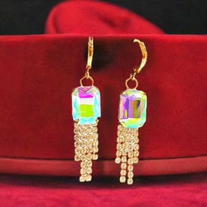 Sparkling Rainbow Crystal Drop Earrings