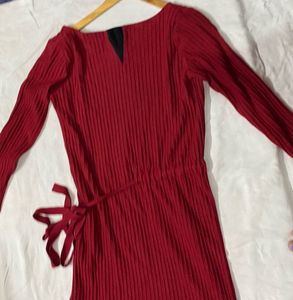 Branded Warm Maroon Fit Flare Dre